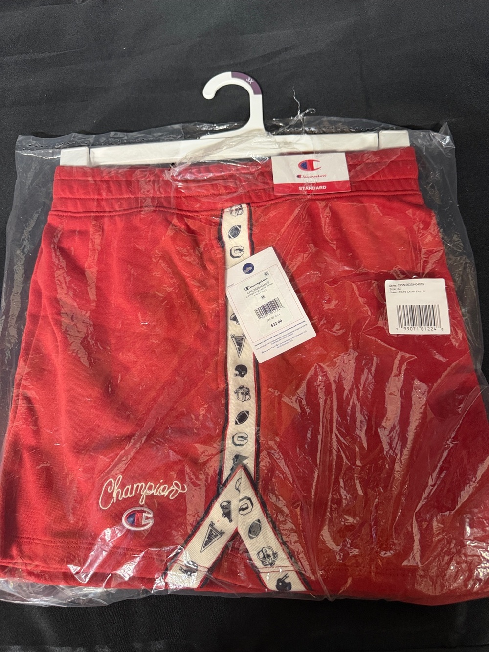 Champion Red Women Athletic Shorts with Logo